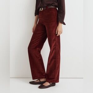 Madewell Women's Wide Leg Pants in Rich Burgundy